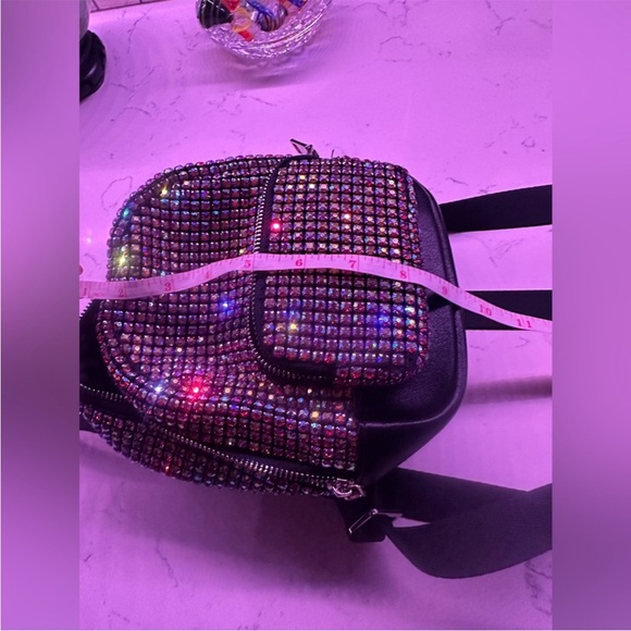 Mini Rhinestone Leather Backpack - Picture 2 of 6
